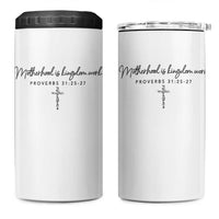 Motherhood Is Kingdom Work 4 in 1 Can Cooler Tumbler Christian Mom Floral Mama Mothers Day