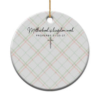 Motherhood Is Kingdom Work Ceramic Ornament Christian Mom Floral Mama Mothers Day