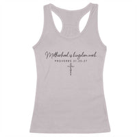 Motherhood Is Kingdom Work Racerback Tank Top Christian Mom Floral Mama Mothers Day