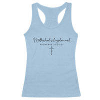 Motherhood Is Kingdom Work Racerback Tank Top Christian Mom Floral Mama Mothers Day