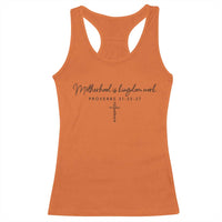 Motherhood Is Kingdom Work Racerback Tank Top Christian Mom Floral Mama Mothers Day
