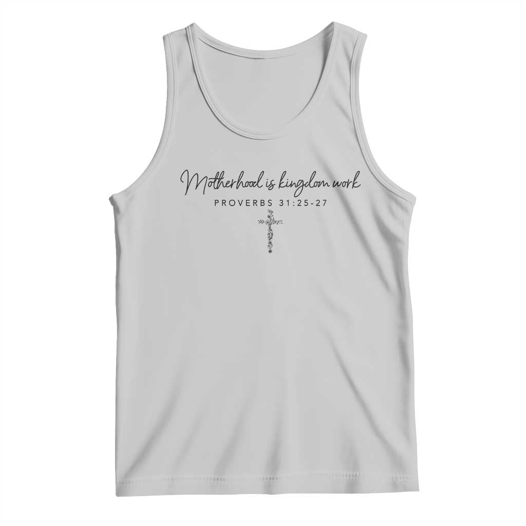 Motherhood Is Kingdom Work Tank Top Christian Mom Floral Mama Mothers Day