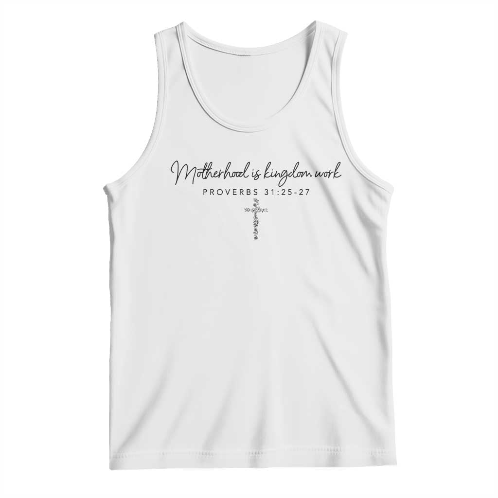 Motherhood Is Kingdom Work Tank Top Christian Mom Floral Mama Mothers Day