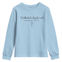 Motherhood Is Kingdom Work Youth Sweatshirt Christian Mom Floral Mama Mothers Day