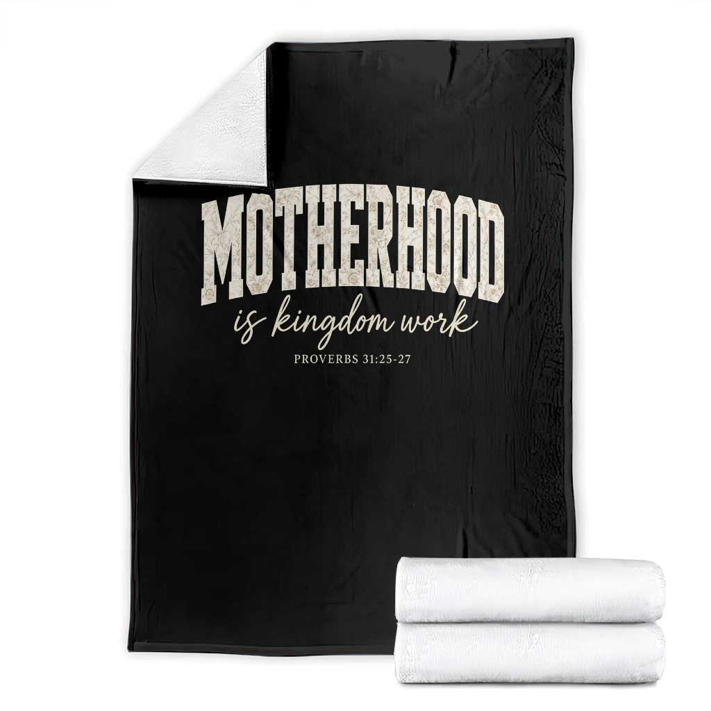 Motherhood Is Kingdom Work Throw Blanket Cute Christian Mom Mothers Day Floral Jesus