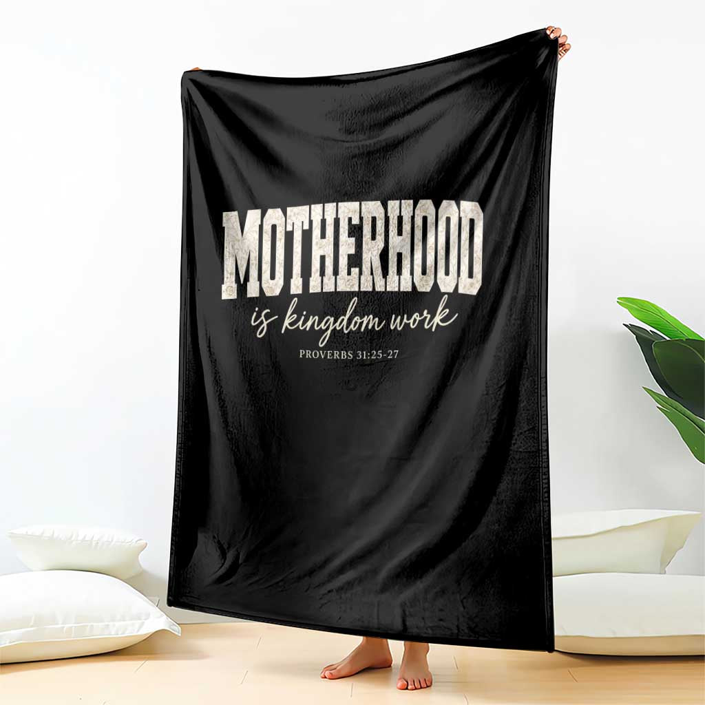 Motherhood Is Kingdom Work Throw Blanket Cute Christian Mom Mothers Day Floral Jesus