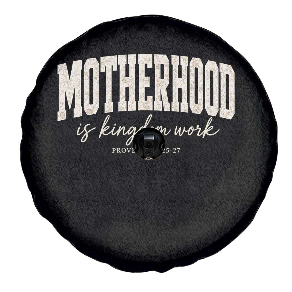 Motherhood Is Kingdom Work Spare Tire Cover Cute Christian Mom Mothers Day Floral Jesus