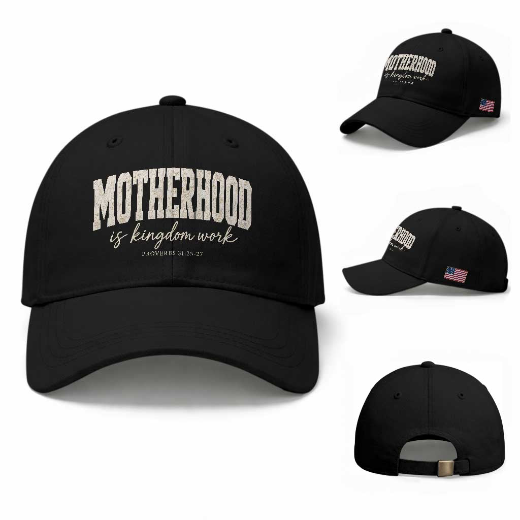 Motherhood Is Kingdom Work Baseball Cap Cute Christian Mom Mothers Day Floral Jesus