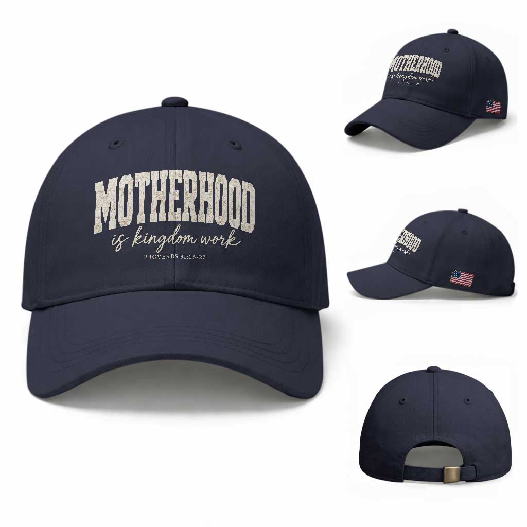 Motherhood Is Kingdom Work Baseball Cap Cute Christian Mom Mothers Day Floral Jesus