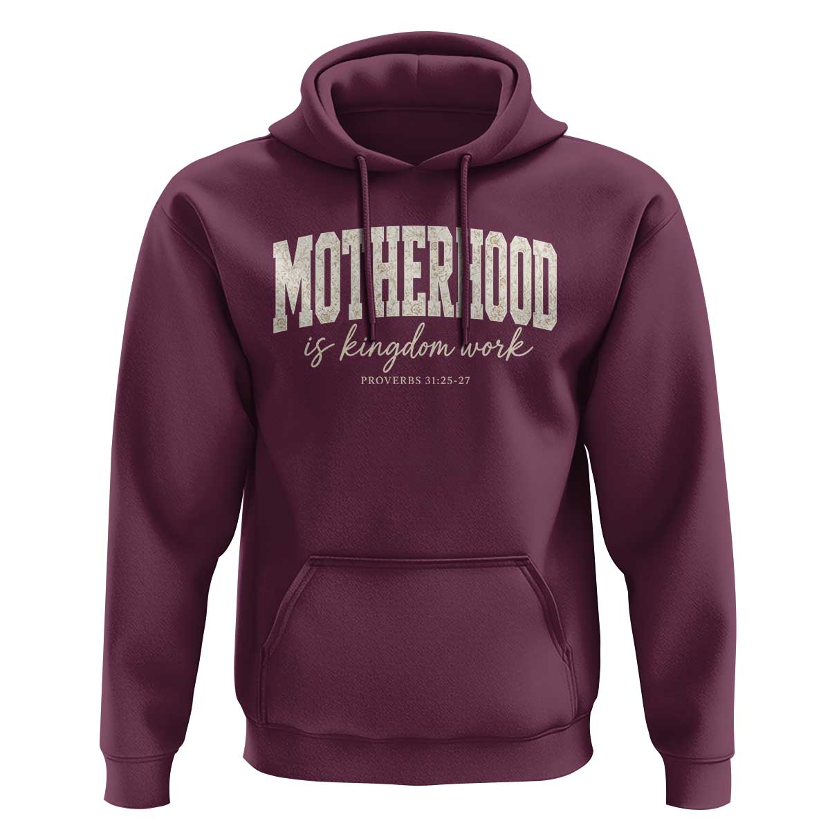 Motherhood Is Kingdom Work Hoodie Cute Christian Mom Mothers Day Floral Jesus