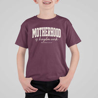 Motherhood Is Kingdom Work T Shirt For Kid Cute Christian Mom Mothers Day Floral Jesus
