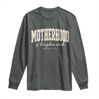 Motherhood Is Kingdom Work Long Sleeve Shirt Cute Christian Mom Mothers Day Floral Jesus
