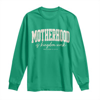 Motherhood Is Kingdom Work Long Sleeve Shirt Cute Christian Mom Mothers Day Floral Jesus