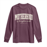 Motherhood Is Kingdom Work Long Sleeve Shirt Cute Christian Mom Mothers Day Floral Jesus