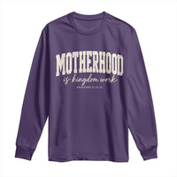 Motherhood Is Kingdom Work Long Sleeve Shirt Cute Christian Mom Mothers Day Floral Jesus