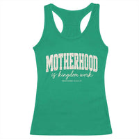 Motherhood Is Kingdom Work Racerback Tank Top Cute Christian Mom Mothers Day Floral Jesus