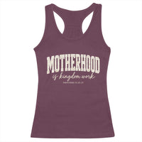Motherhood Is Kingdom Work Racerback Tank Top Cute Christian Mom Mothers Day Floral Jesus