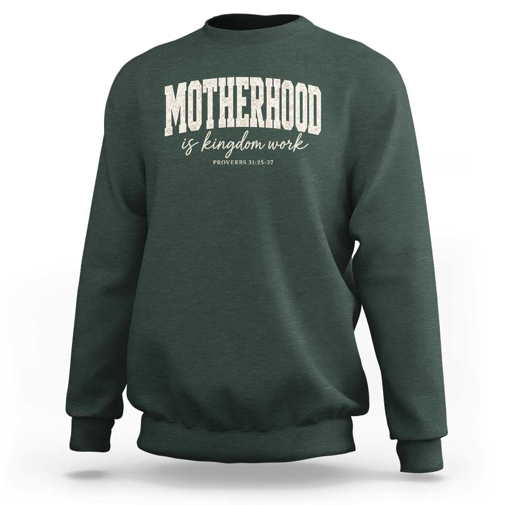 Motherhood Is Kingdom Work Sweatshirt Cute Christian Mom Mothers Day Floral Jesus