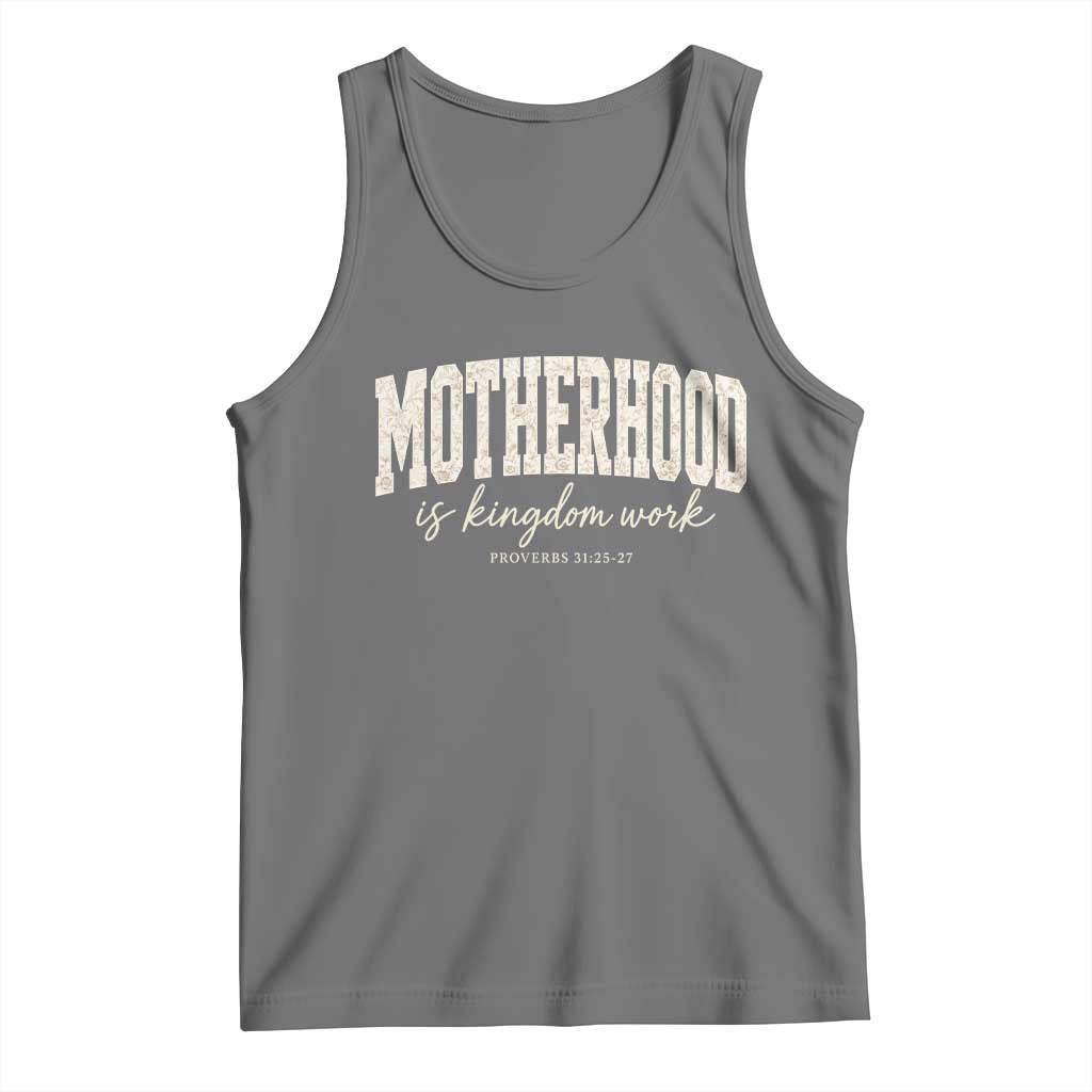 Motherhood Is Kingdom Work Tank Top Cute Christian Mom Mothers Day Floral Jesus