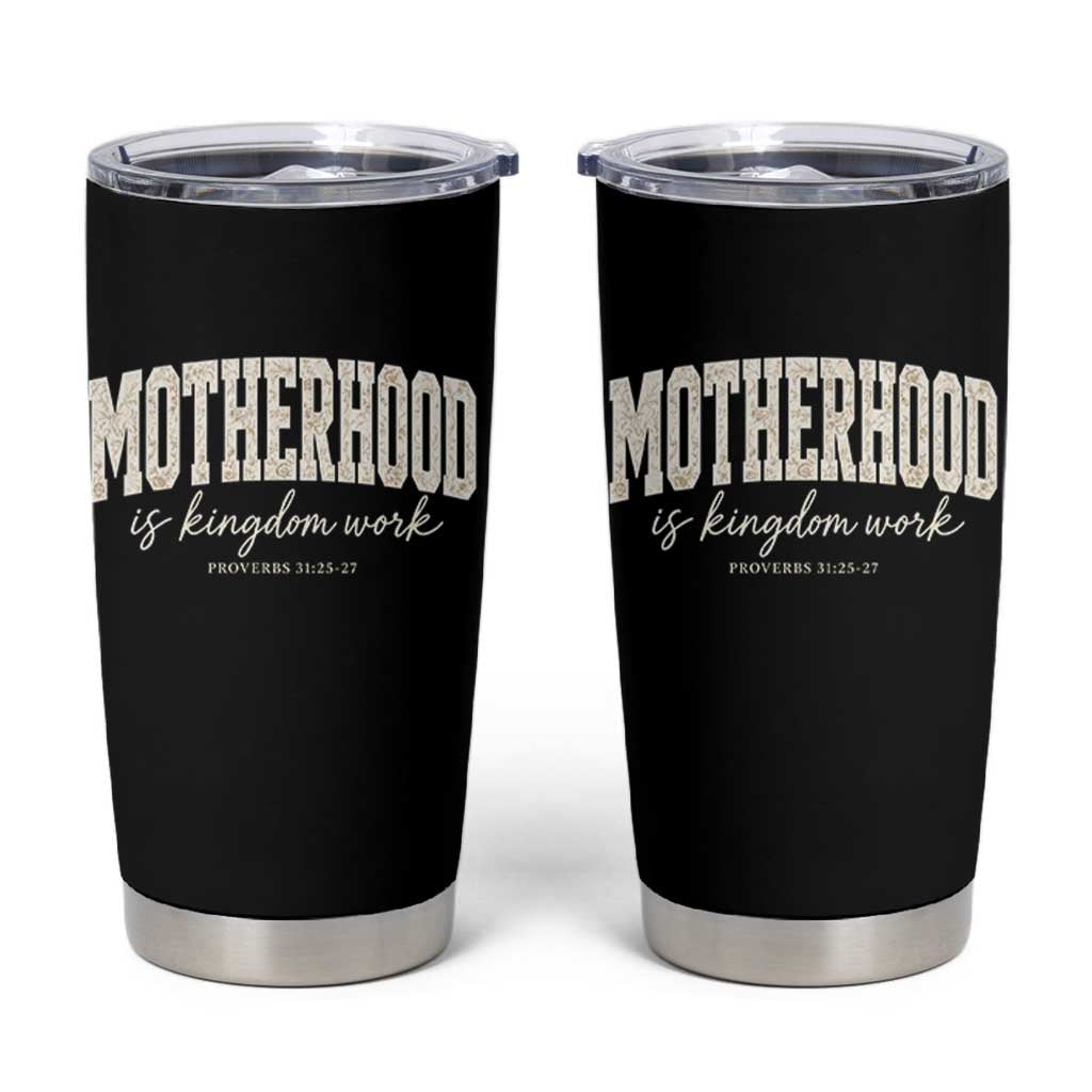 Motherhood Is Kingdom Work Tumbler Cup Cute Christian Mom Mothers Day Floral Jesus