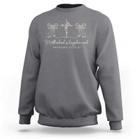 Motherhood Is Kingdom Work Sweatshirt Cute Christian Mom Mothers Day Coquette Bow Cross