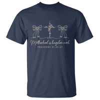 Motherhood Is Kingdom Work T Shirt Cute Christian Mom Mothers Day Coquette Bow Cross