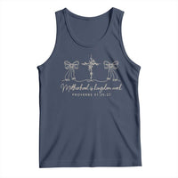 Motherhood Is Kingdom Work Tank Top Cute Christian Mom Mothers Day Coquette Bow Cross