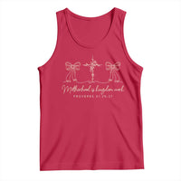 Motherhood Is Kingdom Work Tank Top Cute Christian Mom Mothers Day Coquette Bow Cross