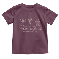 Motherhood Is Kingdom Work Toddler T Shirt Cute Christian Mom Mothers Day Coquette Bow Cross