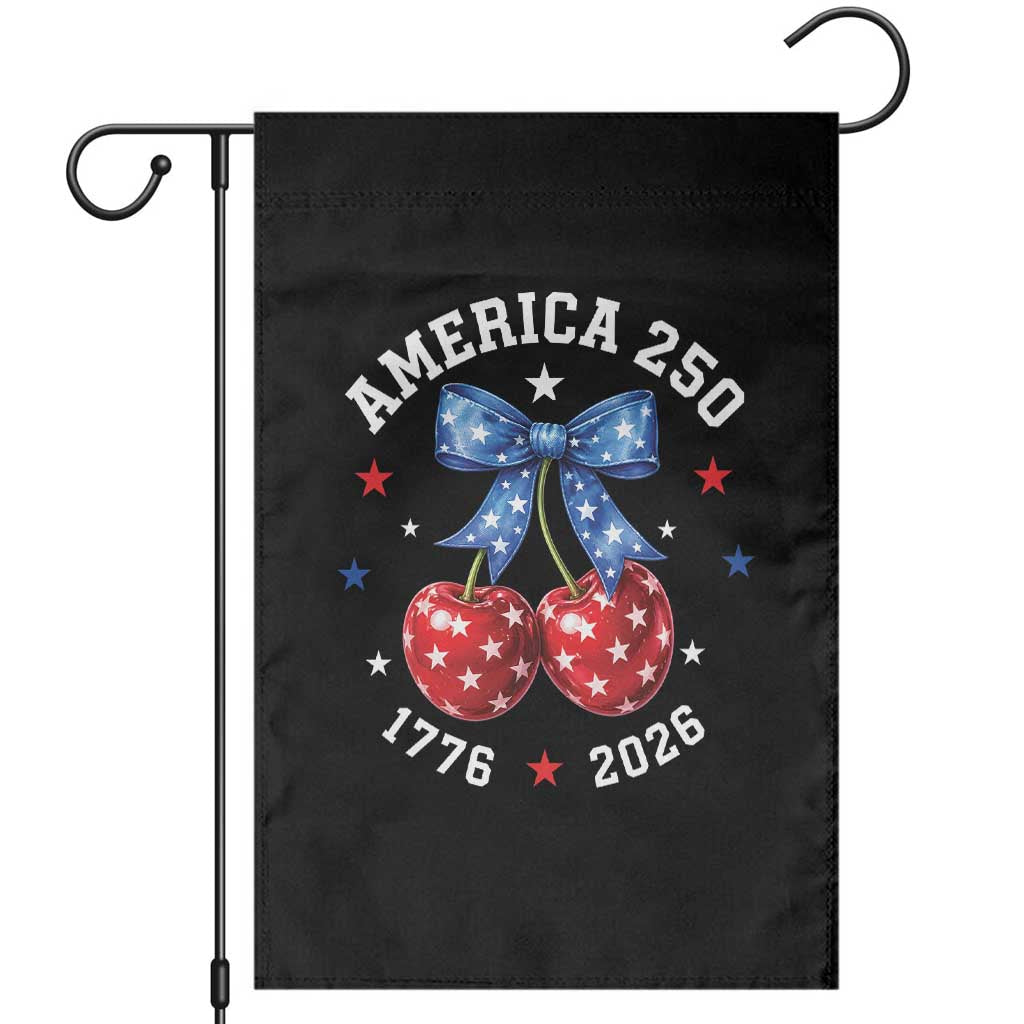 250 Anniversary USA Garden Flag Cherry Coquette Bow 4th Of July 1776 2026 250th Birthday