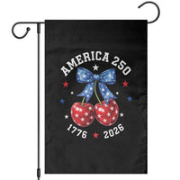 250 Anniversary USA Garden Flag Cherry Coquette Bow 4th Of July 1776 2026 250th Birthday