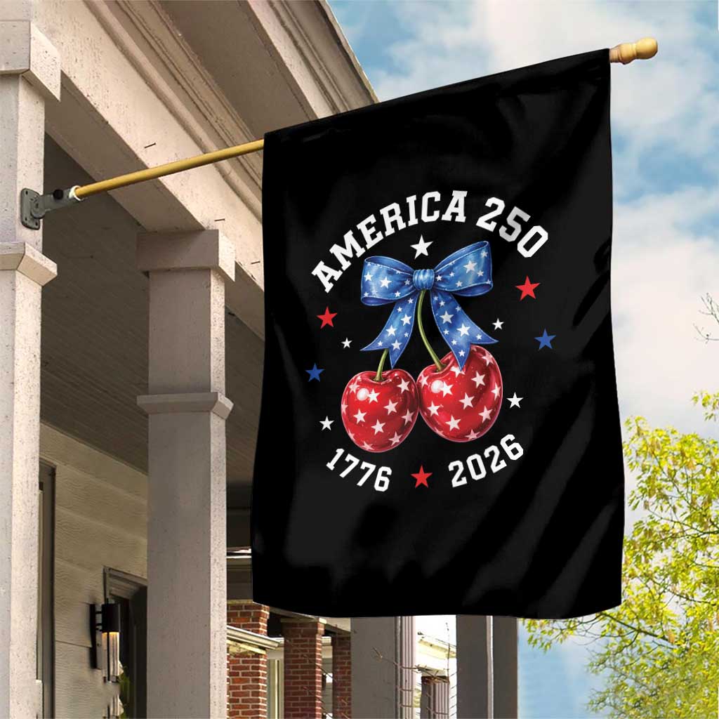 250 Anniversary USA Garden Flag Cherry Coquette Bow 4th Of July 1776 2026 250th Birthday