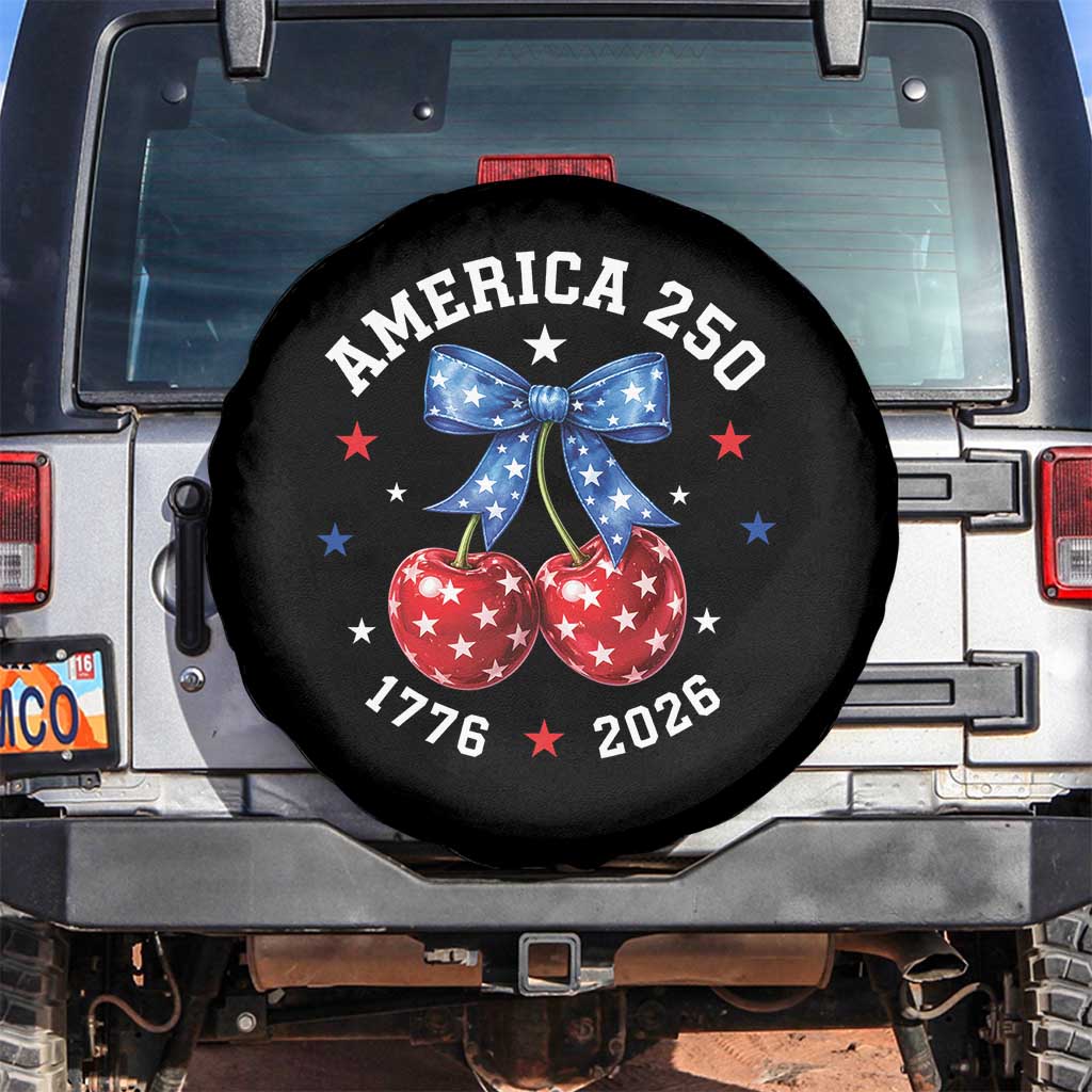 250 Anniversary USA Spare Tire Cover Cherry Coquette Bow 4th Of July 1776 2026 250th Birthday