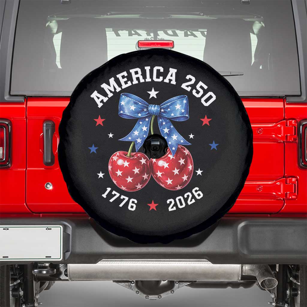 250 Anniversary USA Spare Tire Cover Cherry Coquette Bow 4th Of July 1776 2026 250th Birthday