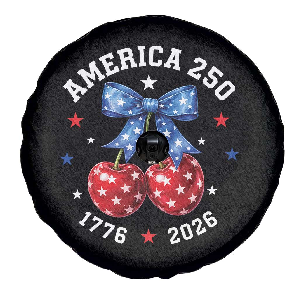 250 Anniversary USA Spare Tire Cover Cherry Coquette Bow 4th Of July 1776 2026 250th Birthday