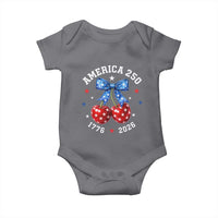 250 Anniversary USA Baby Onesie Cherry Coquette Bow 4th Of July 1776 2026 250th Birthday