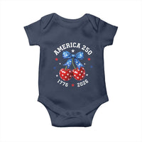 250 Anniversary USA Baby Onesie Cherry Coquette Bow 4th Of July 1776 2026 250th Birthday
