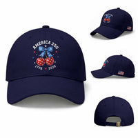 250 Anniversary USA Baseball Cap Cherry Coquette Bow 4th Of July 1776 2026 250th Birthday