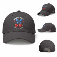 250 Anniversary USA Baseball Cap Cherry Coquette Bow 4th Of July 1776 2026 250th Birthday