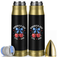 250 Anniversary USA Bullet Tumbler Cherry Coquette Bow 4th Of July 1776 2026 250th Birthday