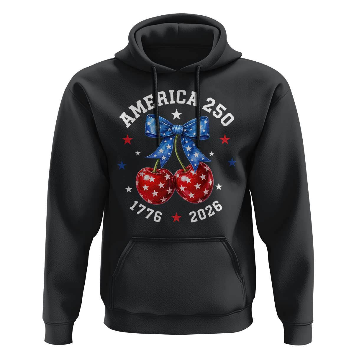 250 Anniversary USA Hoodie Cherry Coquette Bow 4th Of July 1776 2026 250th Birthday