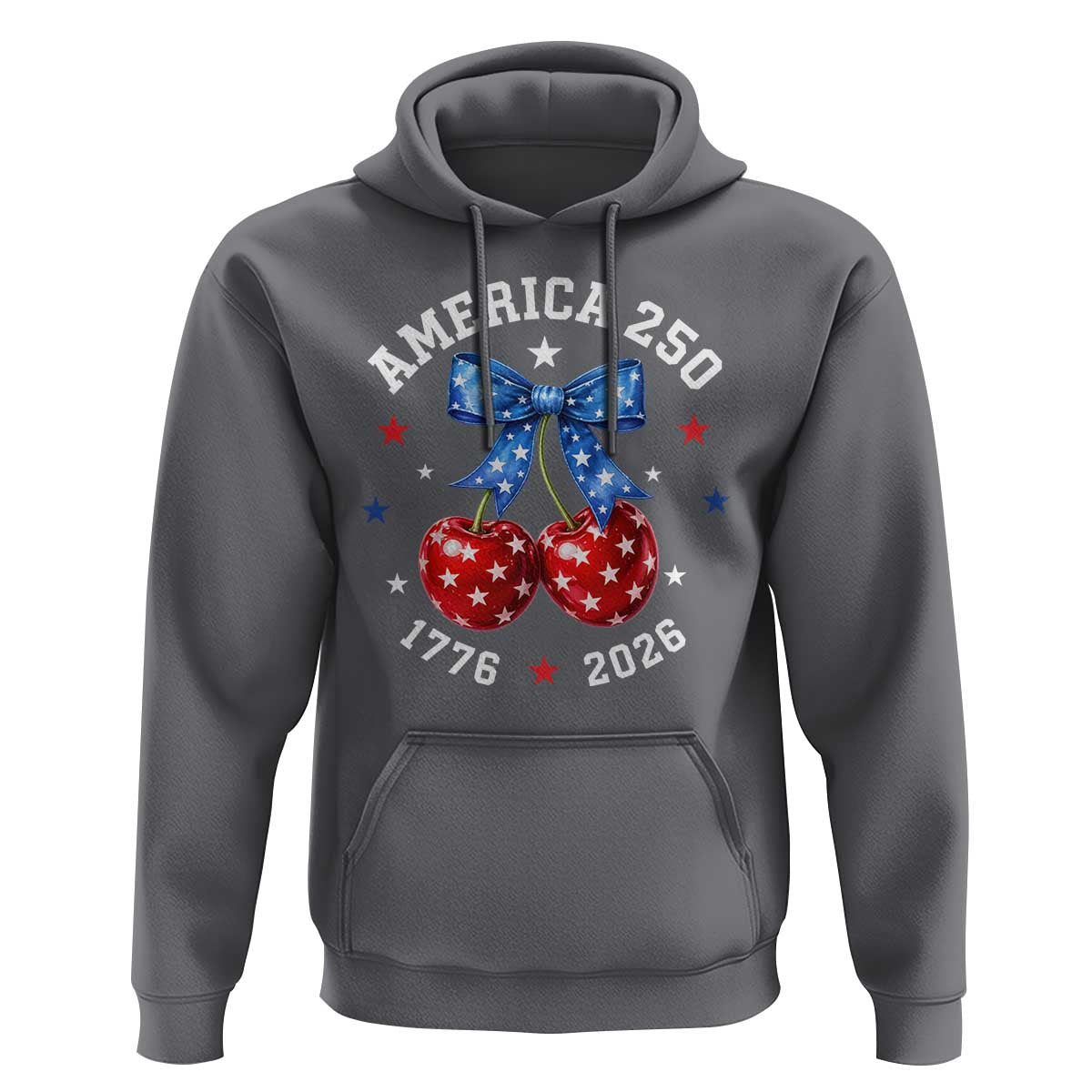250 Anniversary USA Hoodie Cherry Coquette Bow 4th Of July 1776 2026 250th Birthday