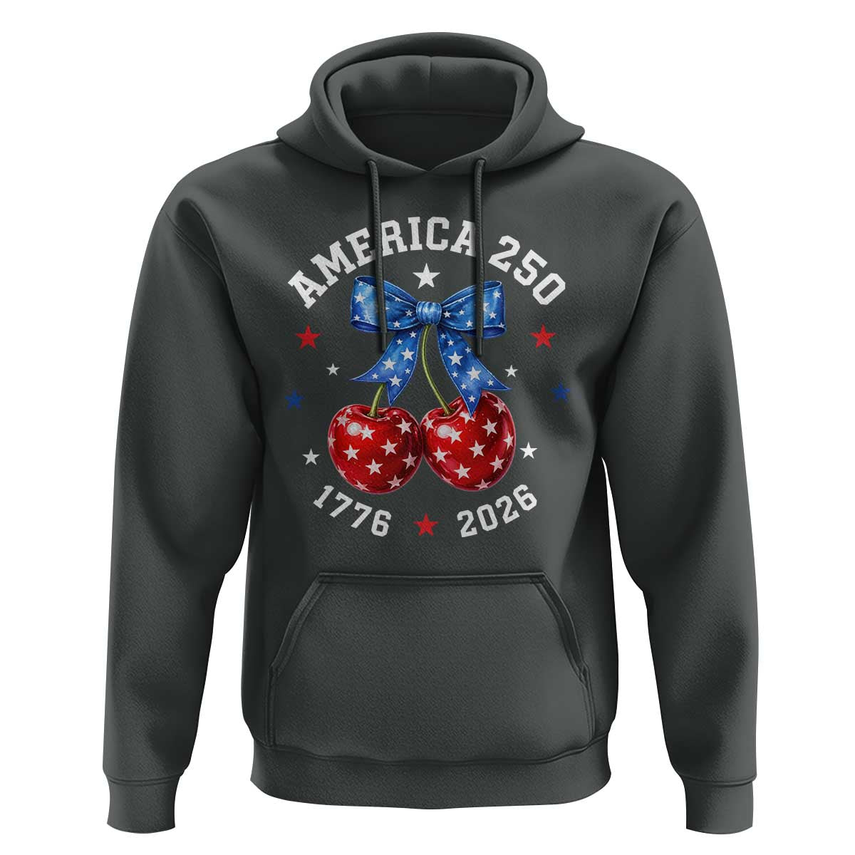250 Anniversary USA Hoodie Cherry Coquette Bow 4th Of July 1776 2026 250th Birthday