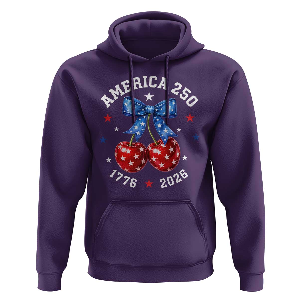 250 Anniversary USA Hoodie Cherry Coquette Bow 4th Of July 1776 2026 250th Birthday
