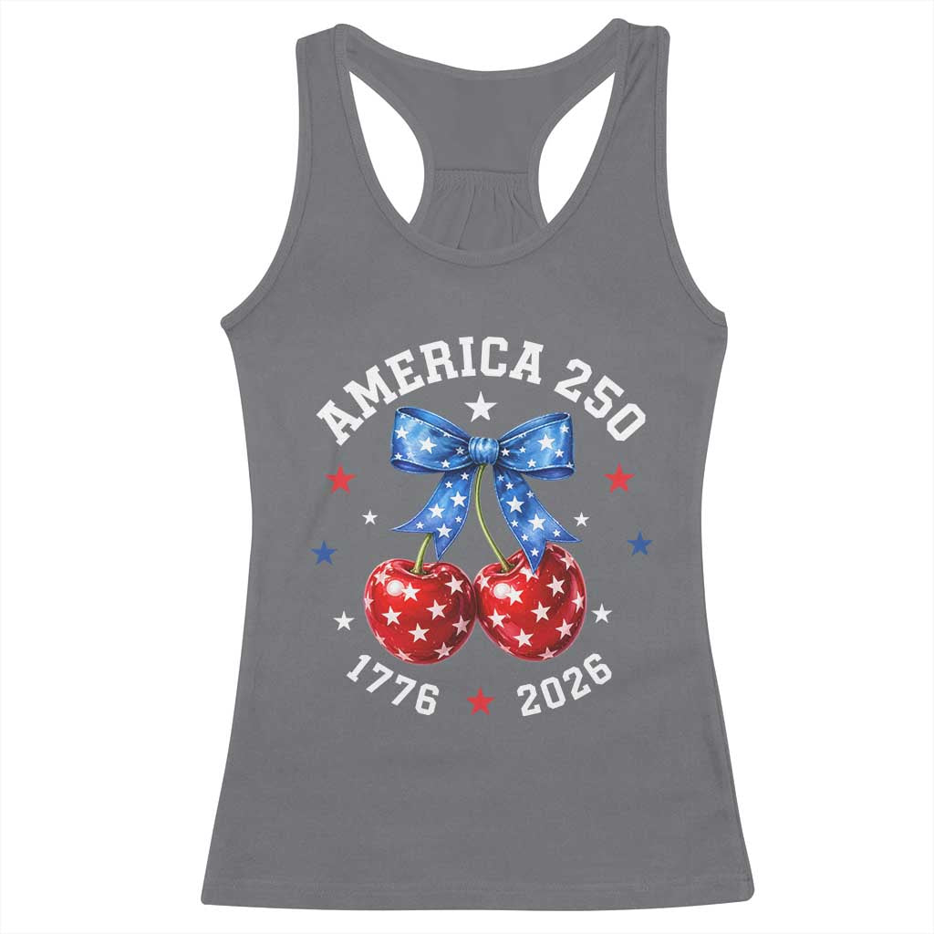250 Anniversary USA Racerback Tank Top Cherry Coquette Bow 4th Of July 1776 2026 250th Birthday