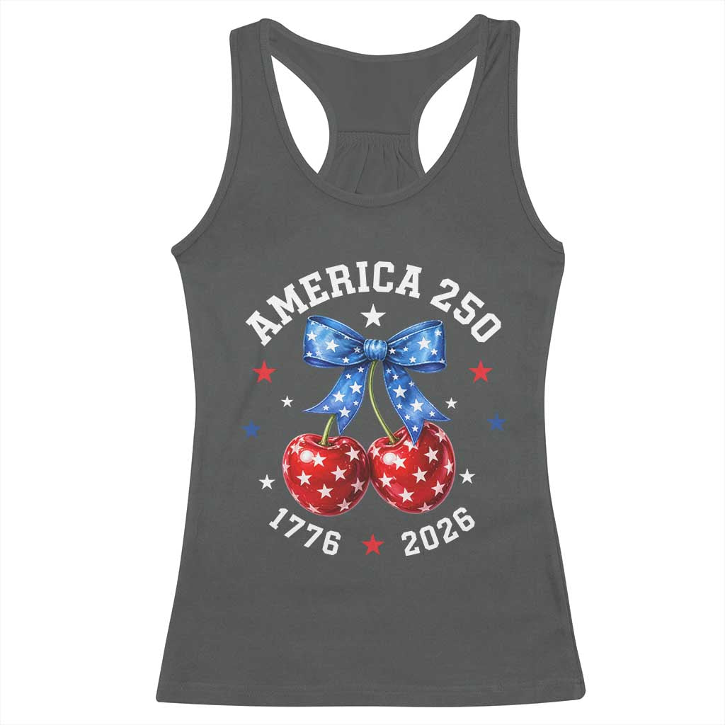 250 Anniversary USA Racerback Tank Top Cherry Coquette Bow 4th Of July 1776 2026 250th Birthday