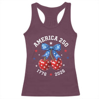 250 Anniversary USA Racerback Tank Top Cherry Coquette Bow 4th Of July 1776 2026 250th Birthday
