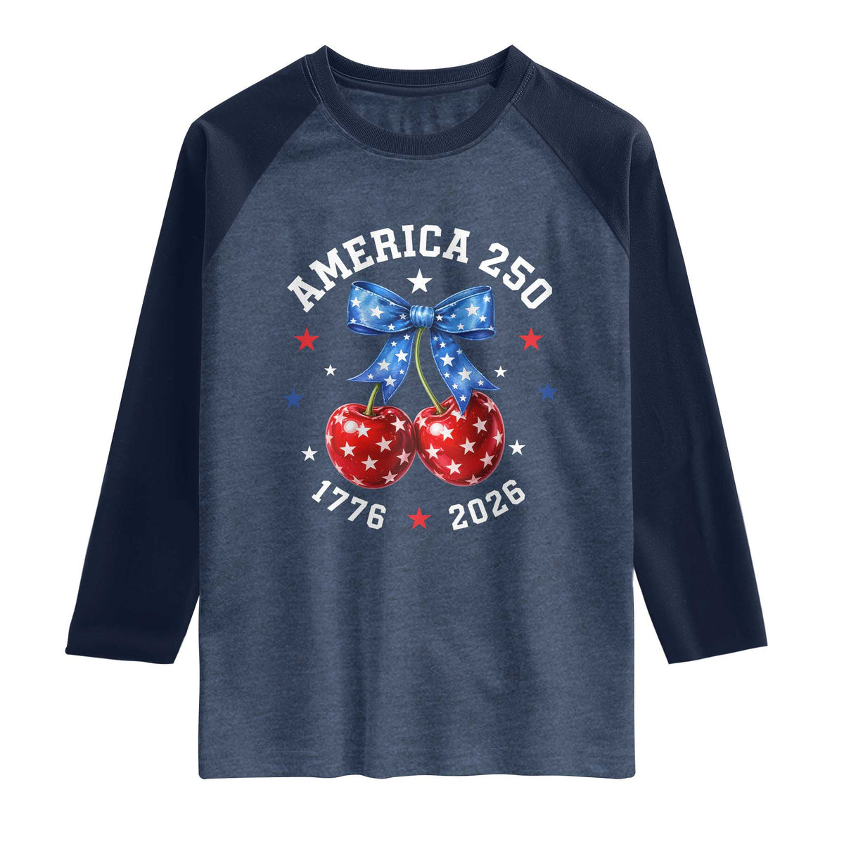250 Anniversary USA Raglan Shirt Cherry Coquette Bow 4th Of July 1776 2026 250th Birthday