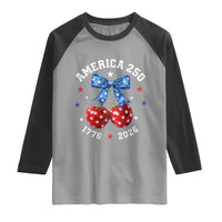 250 Anniversary USA Raglan Shirt Cherry Coquette Bow 4th Of July 1776 2026 250th Birthday