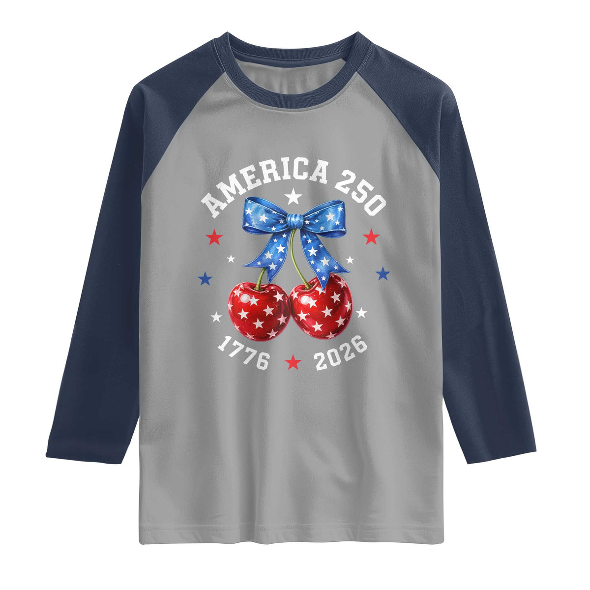 250 Anniversary USA Raglan Shirt Cherry Coquette Bow 4th Of July 1776 2026 250th Birthday